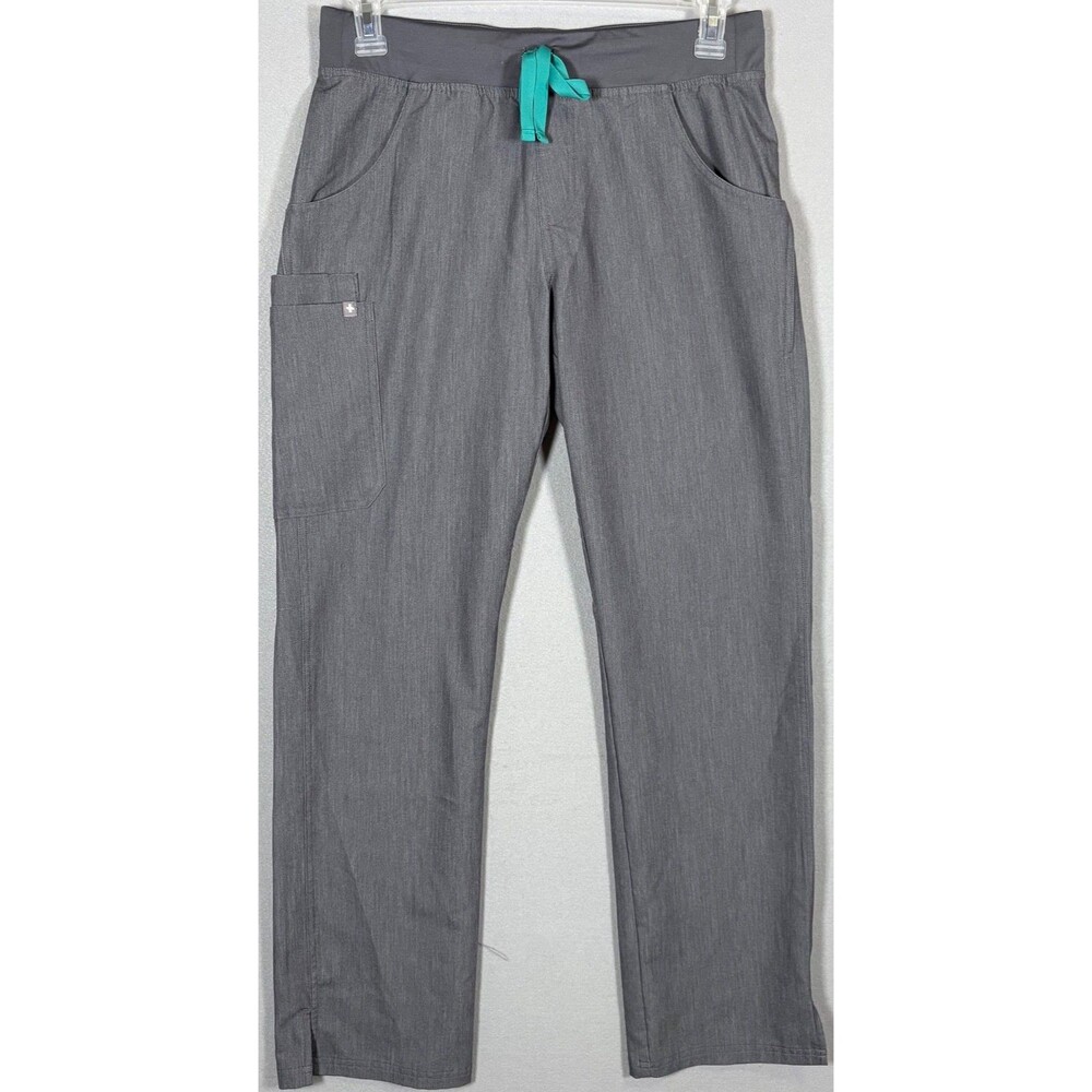 Figs Technical Collection Scrub Pants Womens MT Gray Cargo Pockets Straight